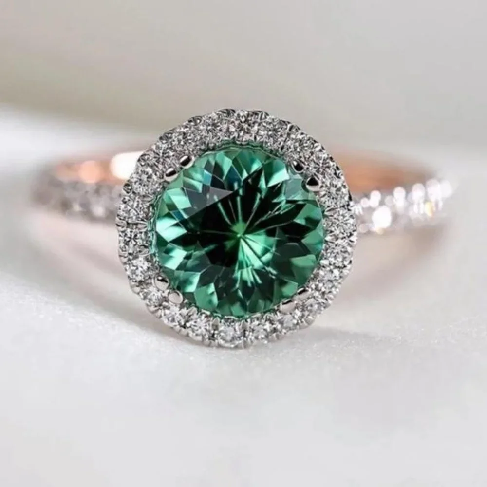 NEW 925 STERLING SILVER DIAMOND ENGAGEMENT RING, CUTE RING, SHINY RING. - Picture 2 of 4